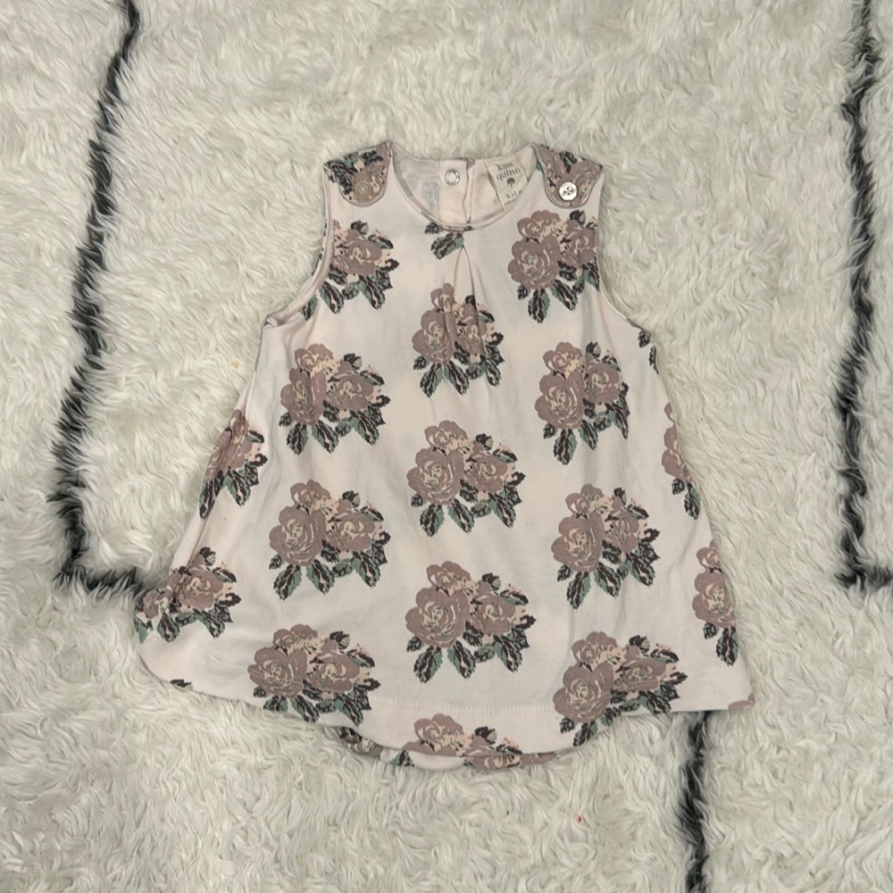 NWOT Kate Quinn floral pleated dress bodysuit- 6-12 month